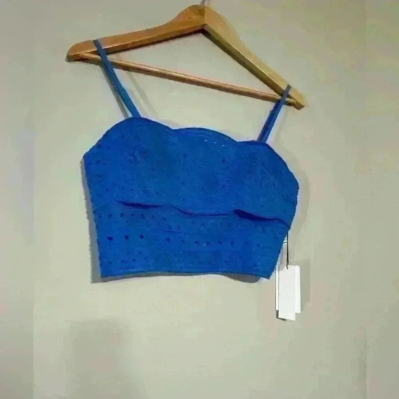 NWT Jason Wu Royal Blue Eyelet Linen - Picture 5 of 12